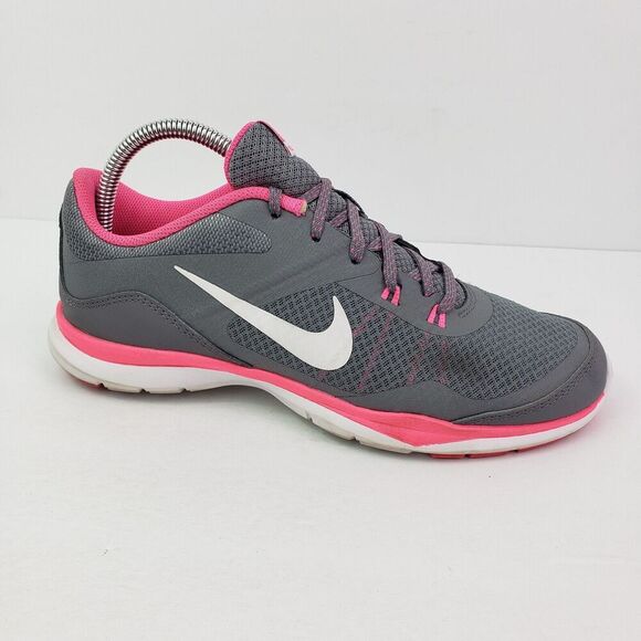 Nike Flex Trainer 5 Womens Size 9 Gray Pink Running Sneaker Shoes 724858-003 - Picture 2 of 9